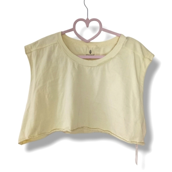 Free People Movement Active Crop Top in Pale Yellow Size Medium - Picture 4 of 8